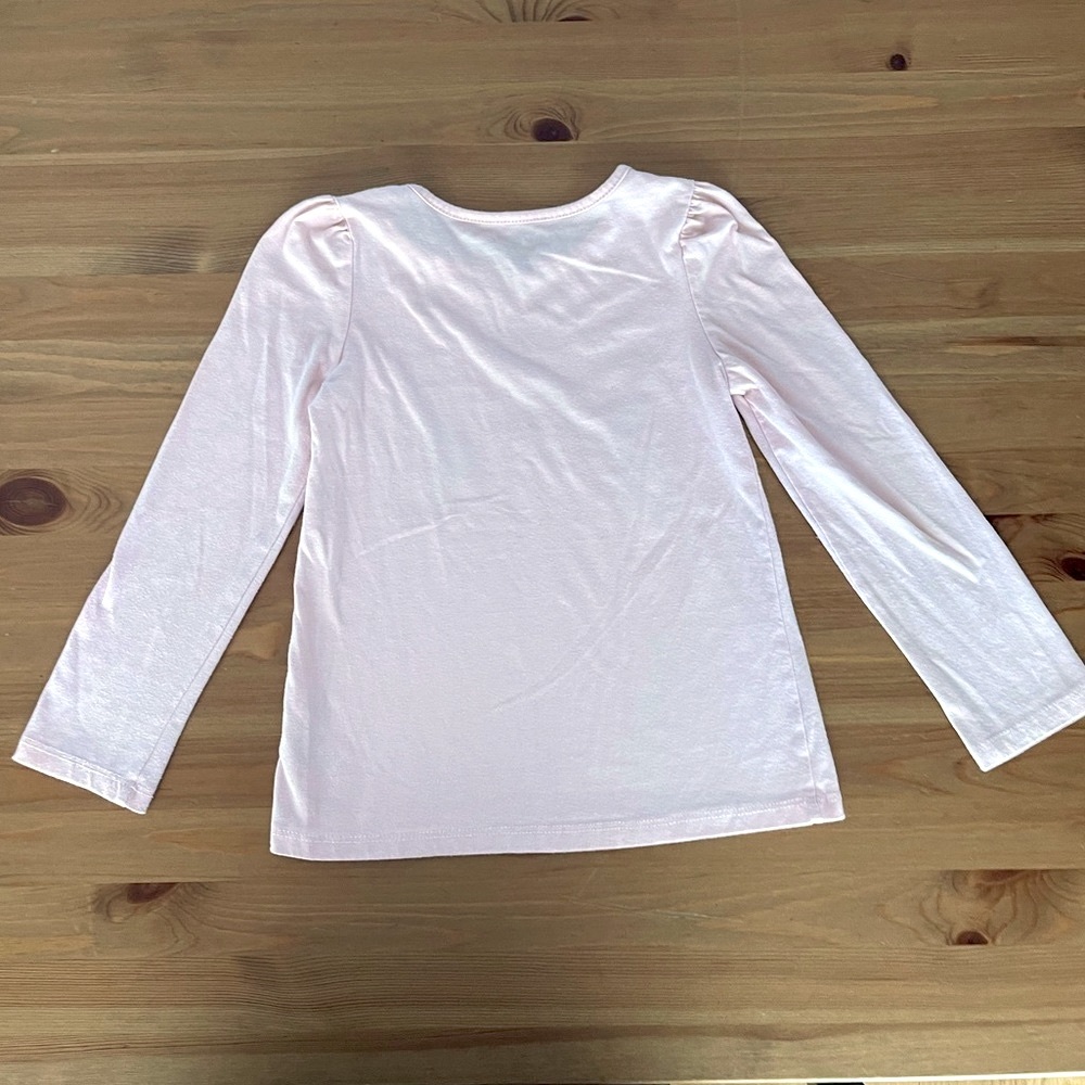 Juicy Girls Pink Long Sleeve Tee Silver Juicy Couture Logo Top size 6 - Picture 2 of 3